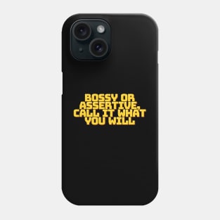 Yellow Bossy or Assertive Aesthetic Lettering Design Phone Case