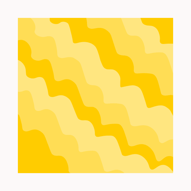 Yellow wavy gradient ocean waves by Baobabprintstore