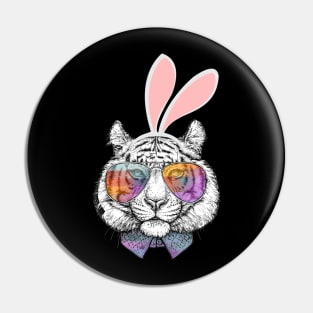 Easter Shirt Tiger Funny Bunny Ears _ Eggs Tiger Gift Pin