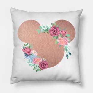 Rose Gold Floral Mouse Pillow