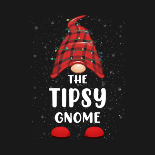 Tipsy Gnome Red Buffalo Plaid Christmas Pajama Matching Family by kamahashirt