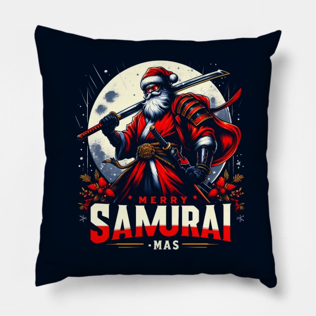 Santa Samurai Pillow by Blind Ninja