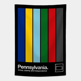 Pennsylvania State Flag // Original Minimalist Artwork Poster Design Tapestry