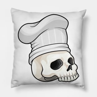 Skull as Cook with Chef hat Pillow