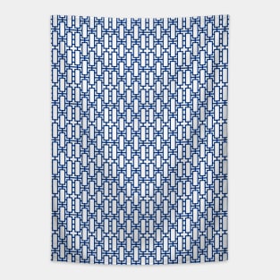 Blue color rectangle geometrical design Tapestry