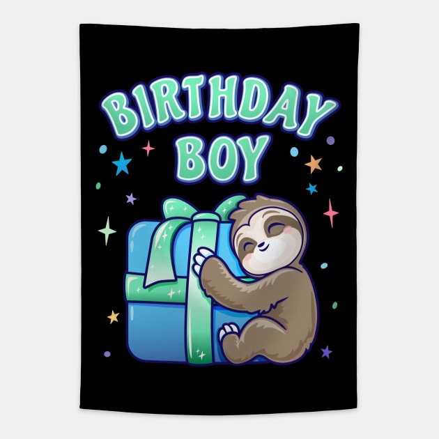 Birthday Boy Sloth Theme Tapestry by PnJ