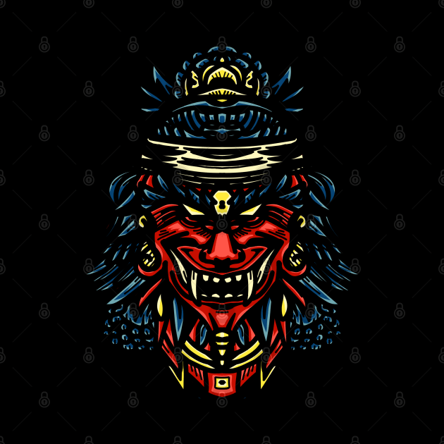 Oni Mask Japanese Evil Samurai by Excela Studio