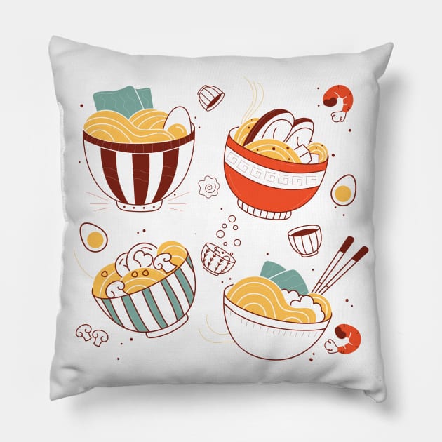 Ramen Bowls Pillow by Mako Design 