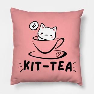 Kit-Tea Funny Cat in a Cup Pillow
