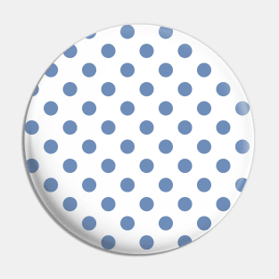 Blue Polka Dots Pattern on White Background Pin