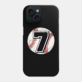 Kids Birthday Boy 7 Seven Baseball 7Th Birthday Baseball Player Phone Case