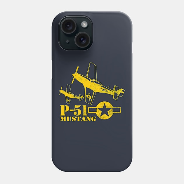 P-51 Mustang (distressed) Phone Case by TCP