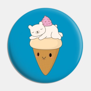 Kawaii Polar Bear Ice Cream Pin