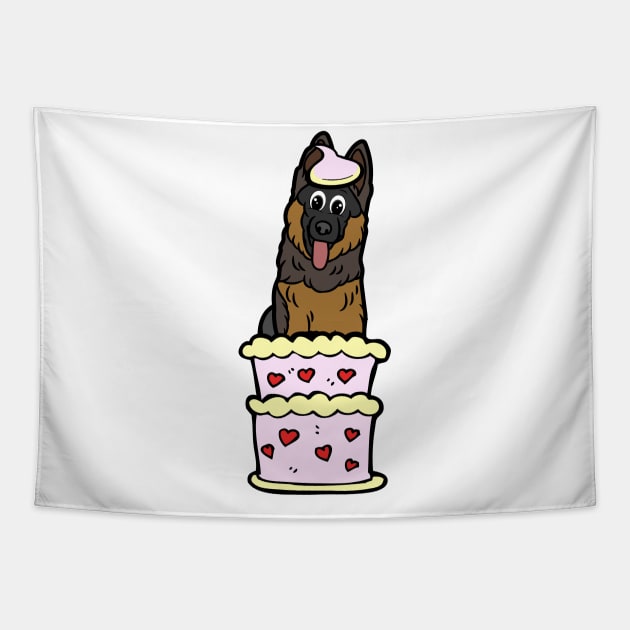 Guard dog Jumping out of a cake Tapestry by Pet Station