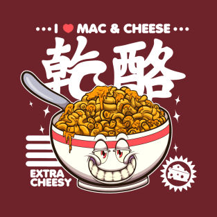 I Love Mac & Cheese Cartoon T-Shirt