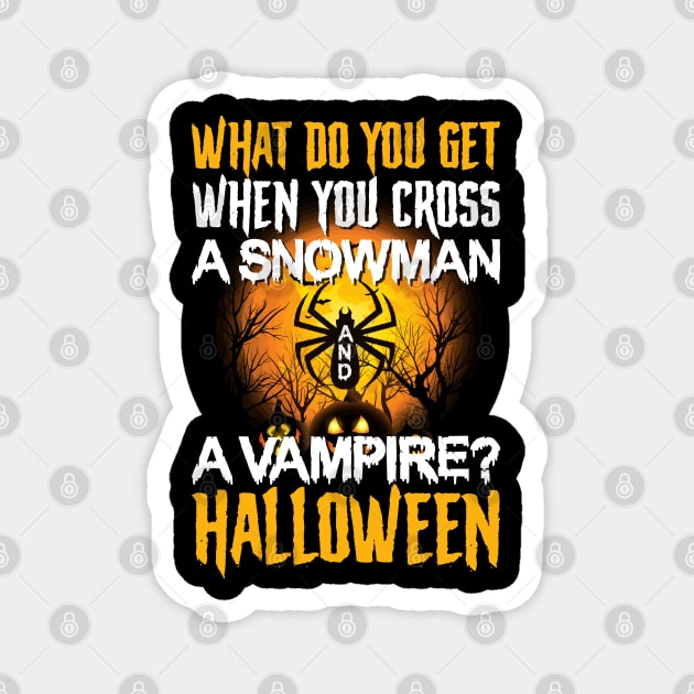 Halloween snowman spider Magnet by Lin-Eve