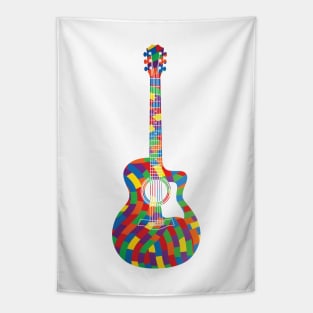 Auditorium Style Acoustic Guitar Colorful Texture Tapestry