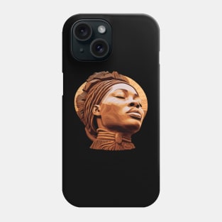 Wooden Carving of a Braided African Woman Phone Case