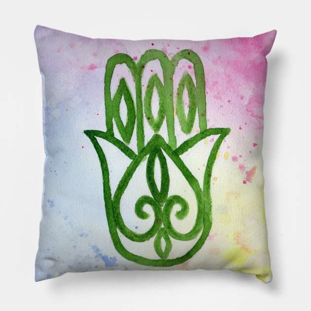 Hamsa Pillow by lindaursin