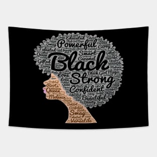 Afro Word Art Natural Hair T Shirt for Black Women Tapestry