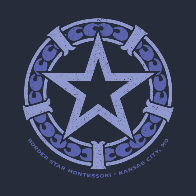 Border Star Montessori Blue Scrollwork Star by Draft Horse Studio