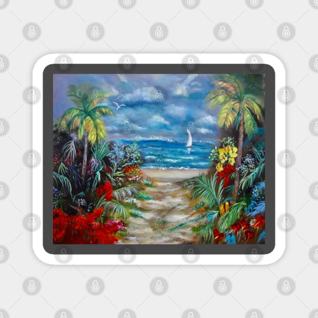 Path To The Beach Magnet by jennyleeandjim