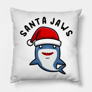 Santa Jaws Shark Christmas Pun Pillow