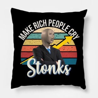 Stonks meme man make hedge funders short sellers cry Pillow