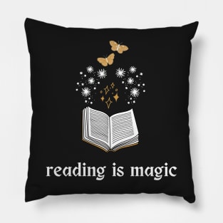 Reading is Magic [moths] Pillow