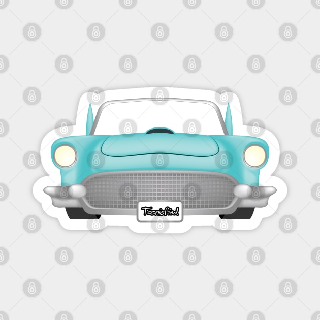 Teal Muscle Car Magnet by Tooniefied