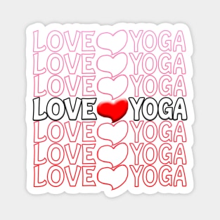 Love Yoga Heart Repeat Text Red Magnet