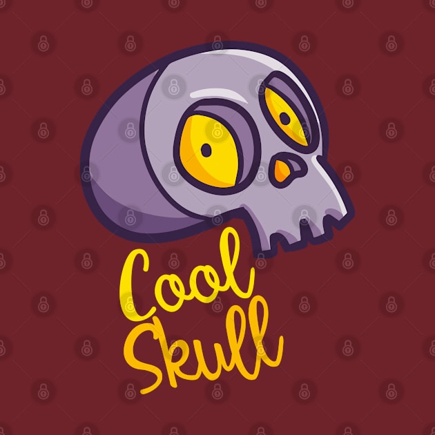 Funny scary purple skull by Jocularity Art