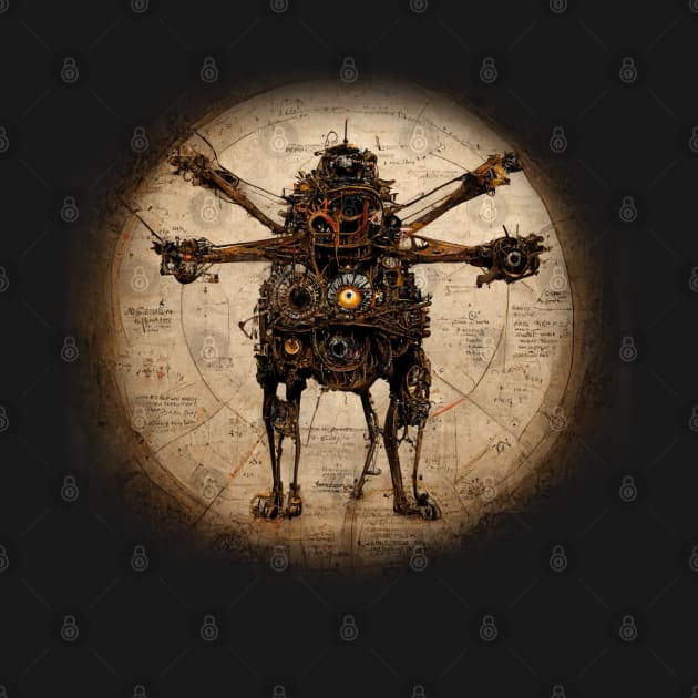 Australian Sheperd Surreal Steampunk Artwork, Dog Lover by maxdax