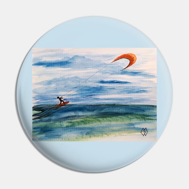 Kitesurfing Pin by Matt Starr Fine Art