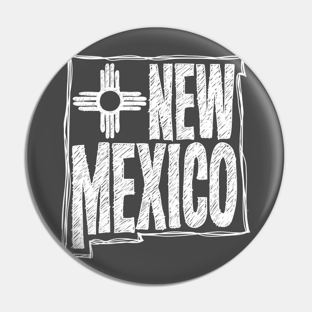 New Mexico (White Graphic) Pin by thefunkysoul