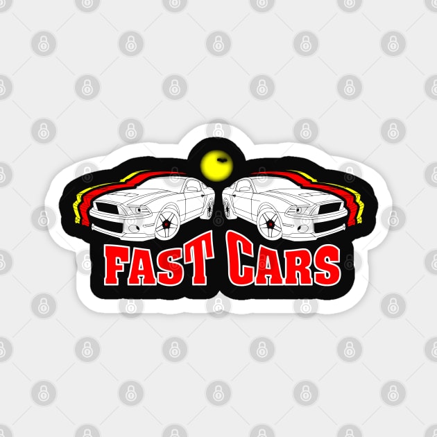 Fast Cars for racing fans and mechanics Magnet by artsytee