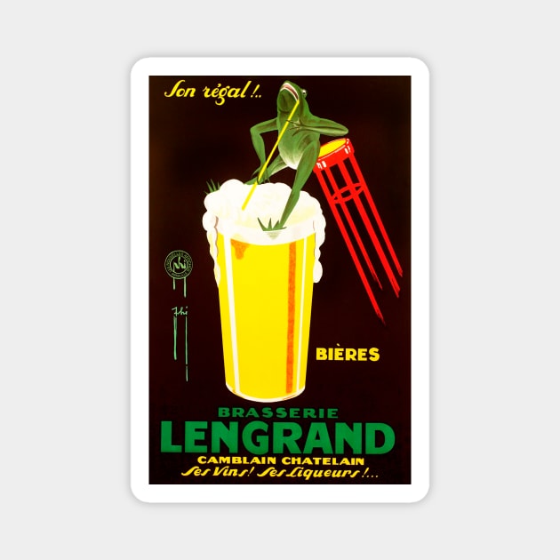 Brasserie Lengrand Ad Magnet by WAITE-SMITH VINTAGE ART