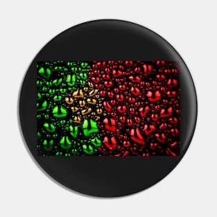 Portuguese flag made of water drops Pin