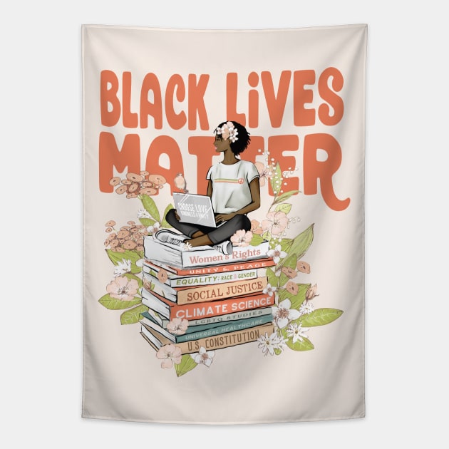 Black Lives Matter - Woman Power Tapestry by Jitterfly