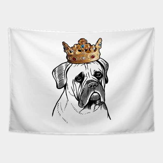 Bullmastiff Dog King Queen Wearing Crown Tapestry by millersye