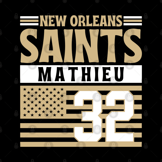 New Orleans Saints Mathieu 32 American Flag Football by Astronaut.co