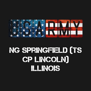 NG Springfield (TS Cp Lincoln) Illinois US Flag Army T-Shirt