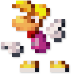 Rayman low-res pixelart Magnet