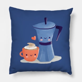 Cute coffee couple Pillow