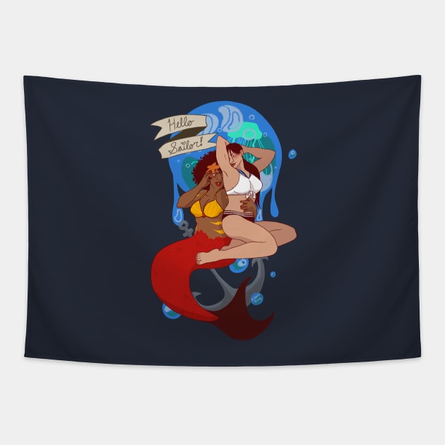 Hello Sailor! Ladies SFW Tapestry by bones