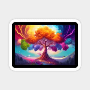 Colorful tree of life Magnet