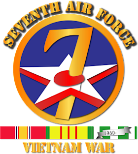 USAF -  SSI - Seventh Air Force w VN SVC Ribbons Magnet