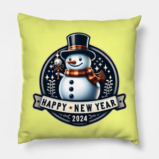 Frosty's Holiday Magic: Celebrate Christmas and Ring in the New Year with Whimsical Designs! Pillow