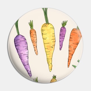 Watercolor Heirloom Carrot Pattern on Textured Cream Pin