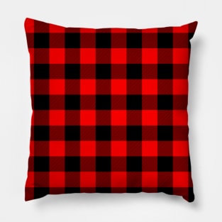 Classic Dark Red and Black Lumberjack Buffalo Plaid Fabric Pillow